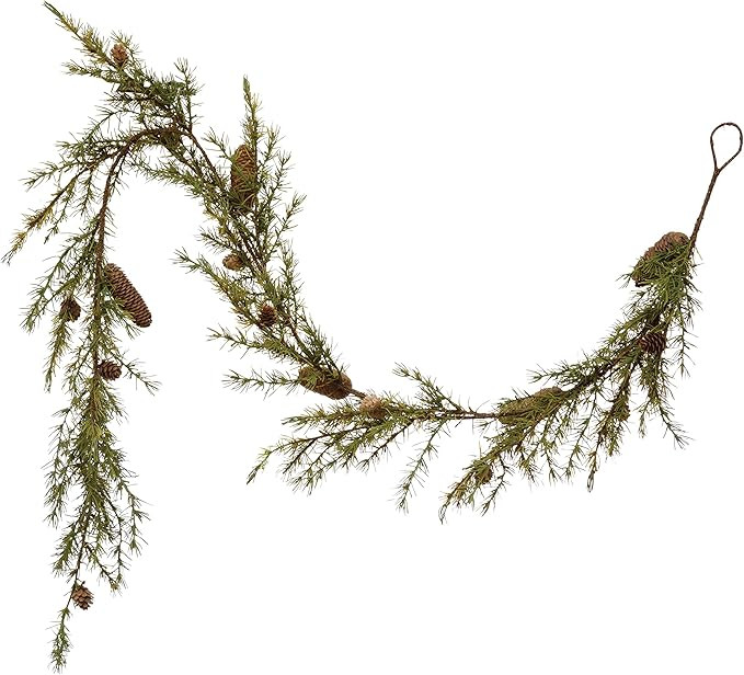 Creative Co-Op 72" L Faux Pine Garland w/Pinecones Artificial Plants, Multi | Amazon (US)