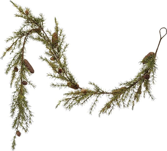 Creative Co-Op 72" L Faux Pine Garland w/Pinecones Artificial Plants, Multi | Amazon (US)