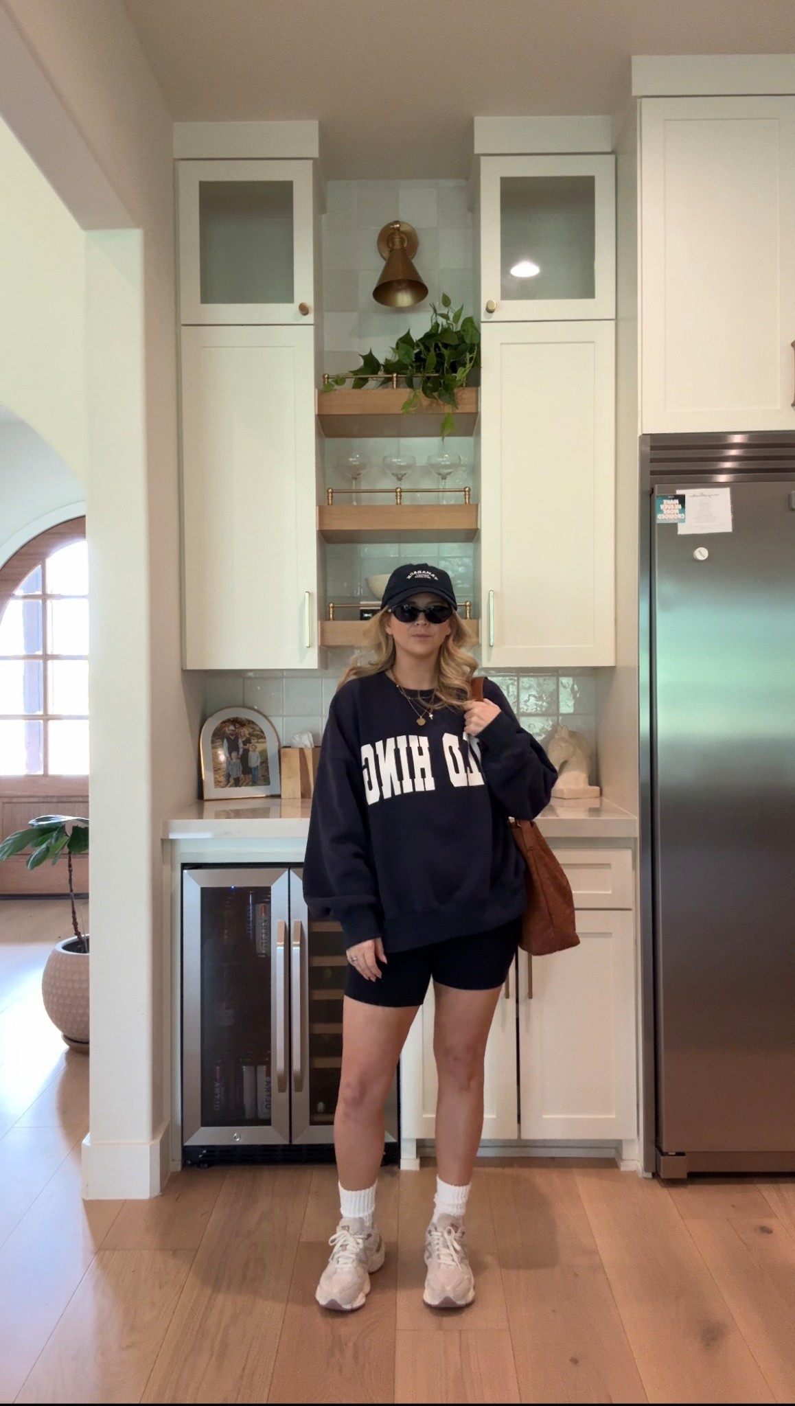 Cool mom style. 
Sweatshirt - L
Shorts - L

Bike shorts, casual style, mom style, sporty, oversized sweatshirt, baseball hat, leather purse, easy style, casual outfit, comfortable outfitt

#LTKgrwm #LTKootd #LTKMidsize
