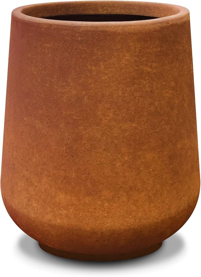 Kante 13.8" H Round Iron Oxide Finish Concrete Modern Planters Outdoor Indoor Tall Plant Pots wit... | Amazon (US)