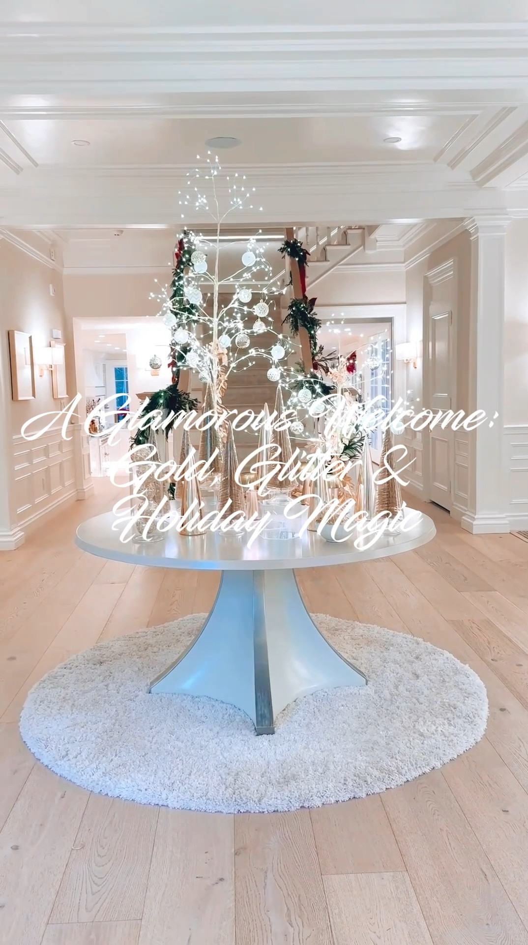 Let’s decorate the entrance together, darlings! I’m going full glam this season—surprised? I didn’t think so! 😂 I decided on a gold-themed wonderland, featuring stunning LED trees to illuminate my main hall. Picture this: a forest of modern, golden trees paired with delicate glass brush trees and stylized gold cones in varying heights. To add dimension, I used clear risers for that touch of movement and elegance.

For the finishing touches, I added gold ornaments in a sleek bowl and a long crystal vase, creating a dazzling ensemble that’s pure holiday chic. The best part? This entire look came together in just 10 minutes, and it’s an absolute showstopper.

If you’re still unsure how to glam up your entrance, let this be your inspiration! Until next time, stay fabulous and chic! ✨

#LTKHoliday #LTKSeasonal #LTKHome