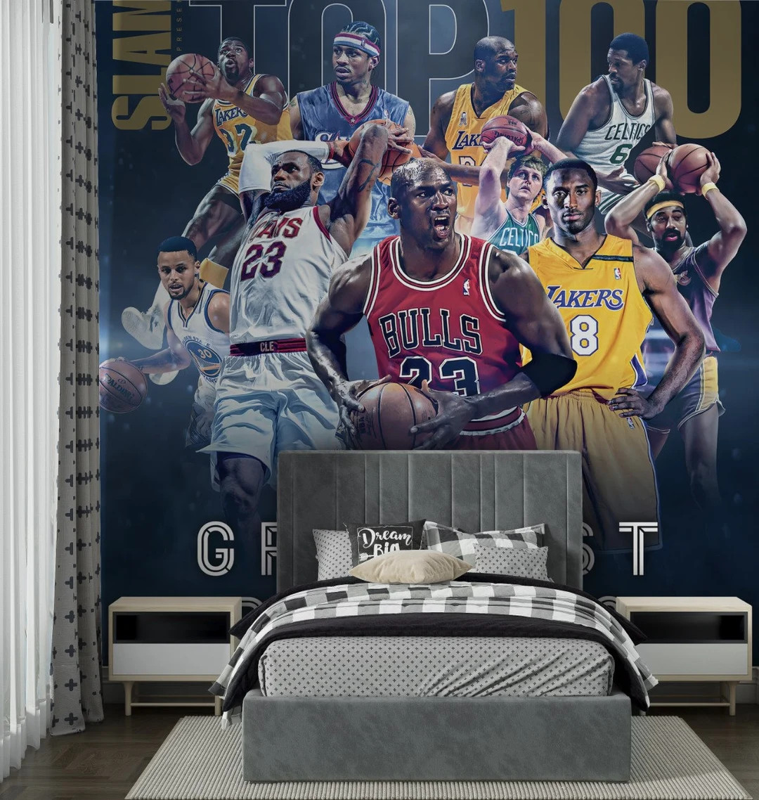 Basketball Design Wallpaper for Teenage Room-about Sport Mural Design for Child Room - Etsy | Etsy (US)