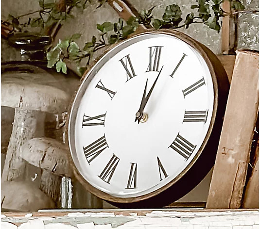 Cozy Cottage by Liz Marie Large Brass Table Clock | QVC