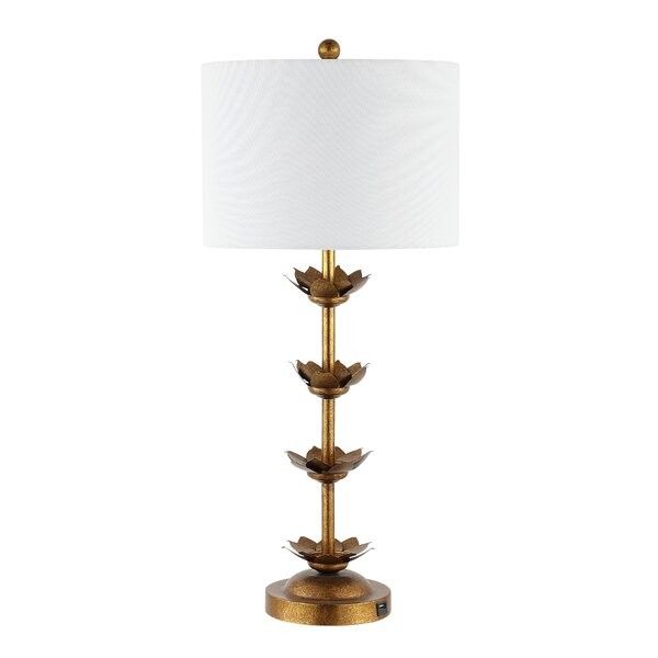 32'' Antique Gold Table Lamp Set with USB (Set of 2) | Wayfair North America