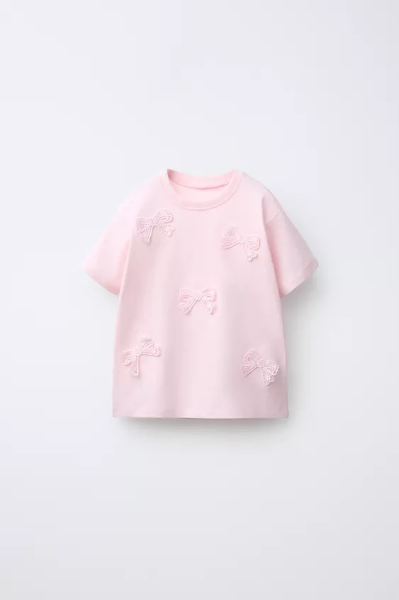 CROCHET BOW T-SHIRT | Zara US