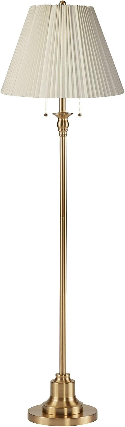 360 Lighting Dyna 58" Tall Antique Brass Knife Pleat Shade Floor Lamp | Amazon (US)