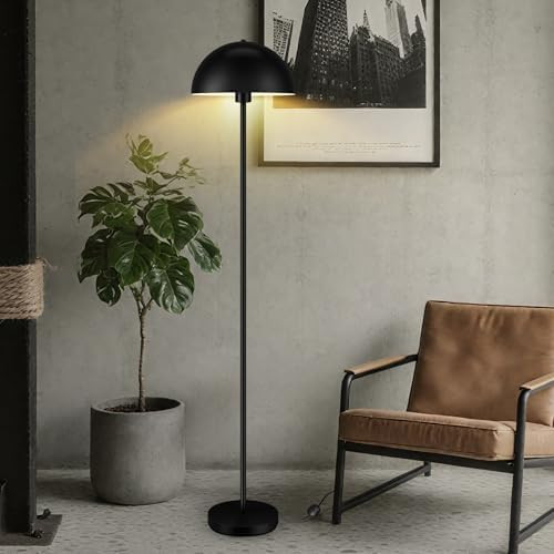 Floor Lamp, Industrial Black Floor Lamps for Living Room, 65.6in Standing Lamp, Retro Mushroom Do... | Amazon (US)