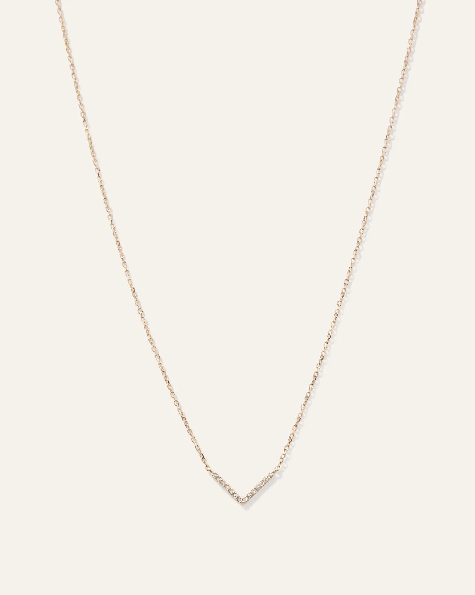 14K Gold Diamond V Necklace | Quince