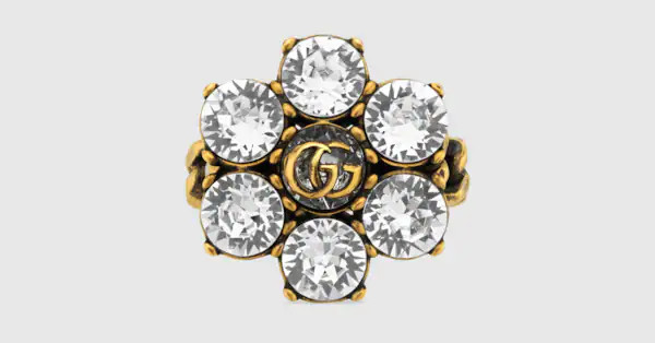Gucci Crystal Double G ring | Gucci (US)