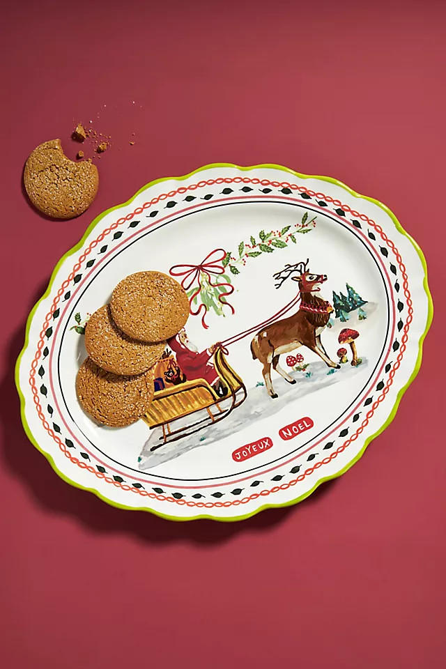 Nathalie Lete Santa's Sleigh Serving Platter | Anthropologie (US)