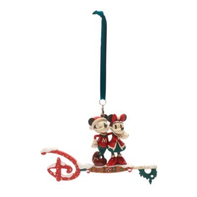 Disney Store Mickey and Minnie 2022 Festive Key Hanging Ornament | shopDisney | shopDisney (UK)