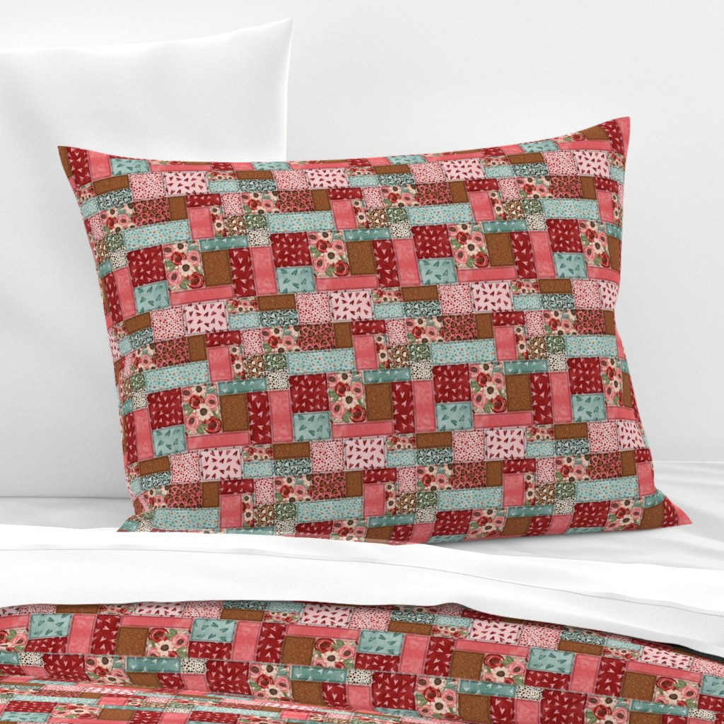 Pillow Sham in Valentine Patchwork Quilt | Spoonflower
