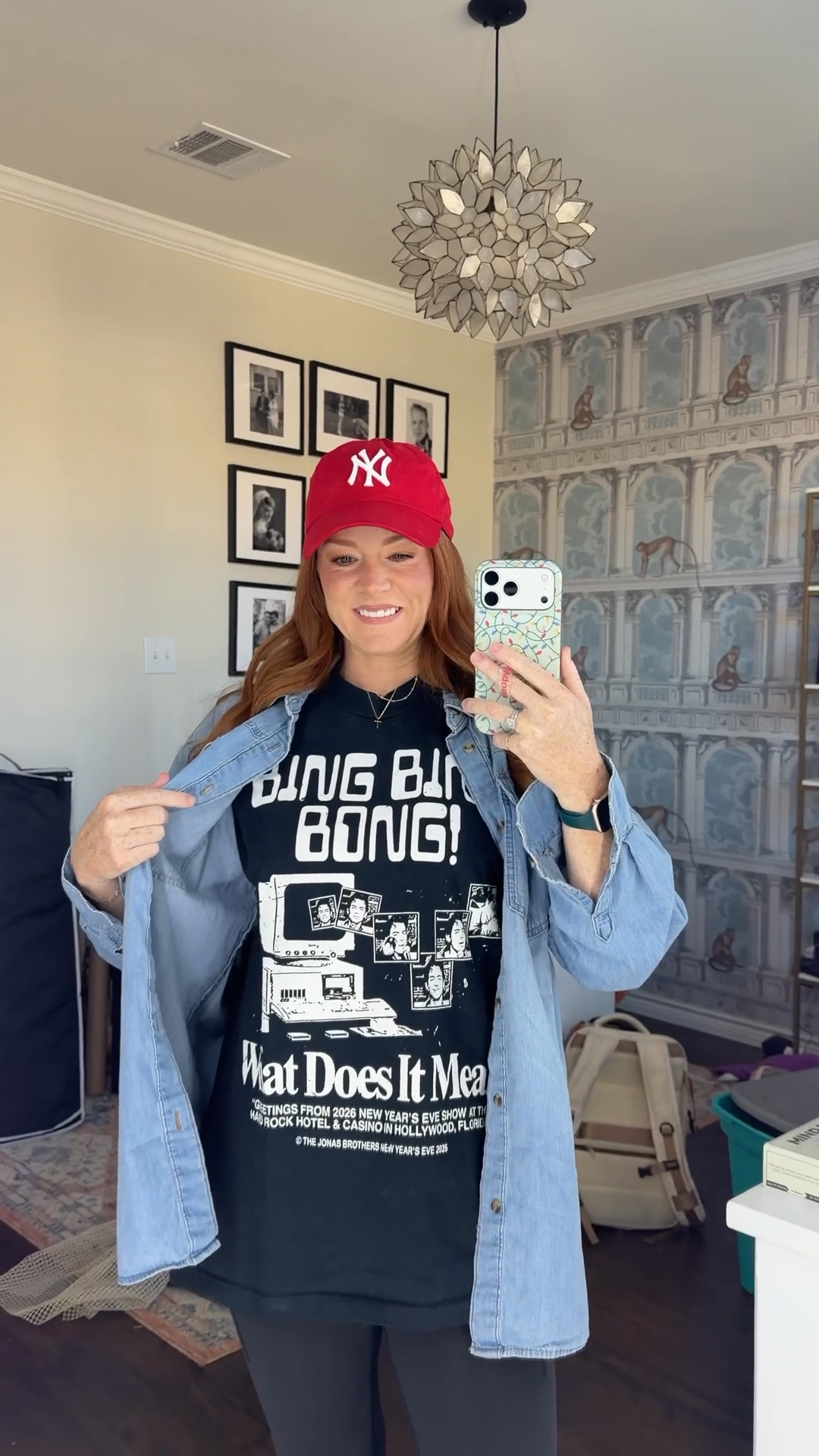 Leggings, oversized tee, denim top, hat. #uniform #ootd @Target 

#LTKBeauty #LTKdayinmylife #LTKootd