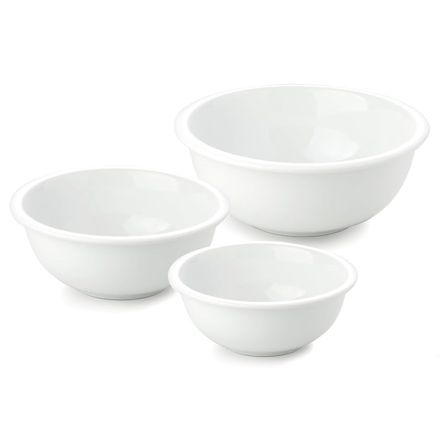 (3-Piece Poecelain Mixing Bowls Set For Prepping, Serving, Gift,Baking and Cooking, Preheated Ove... | Amazon (US)
