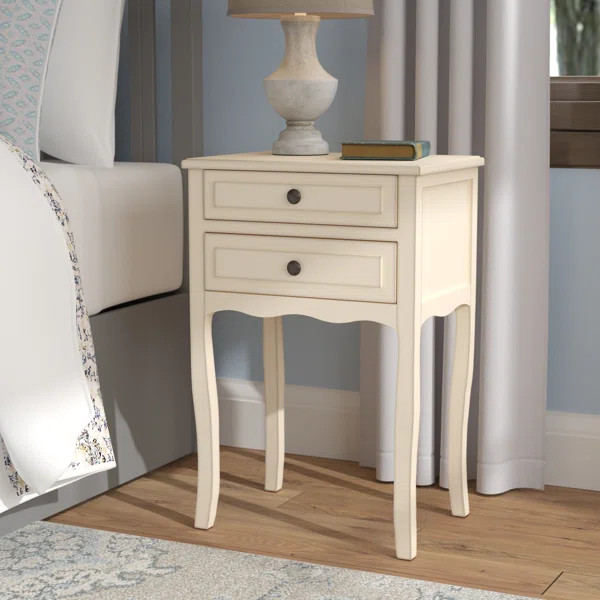 Joanna 26.8'' Tall 2 - Drawer Solid Wood Nightstand | Wayfair North America