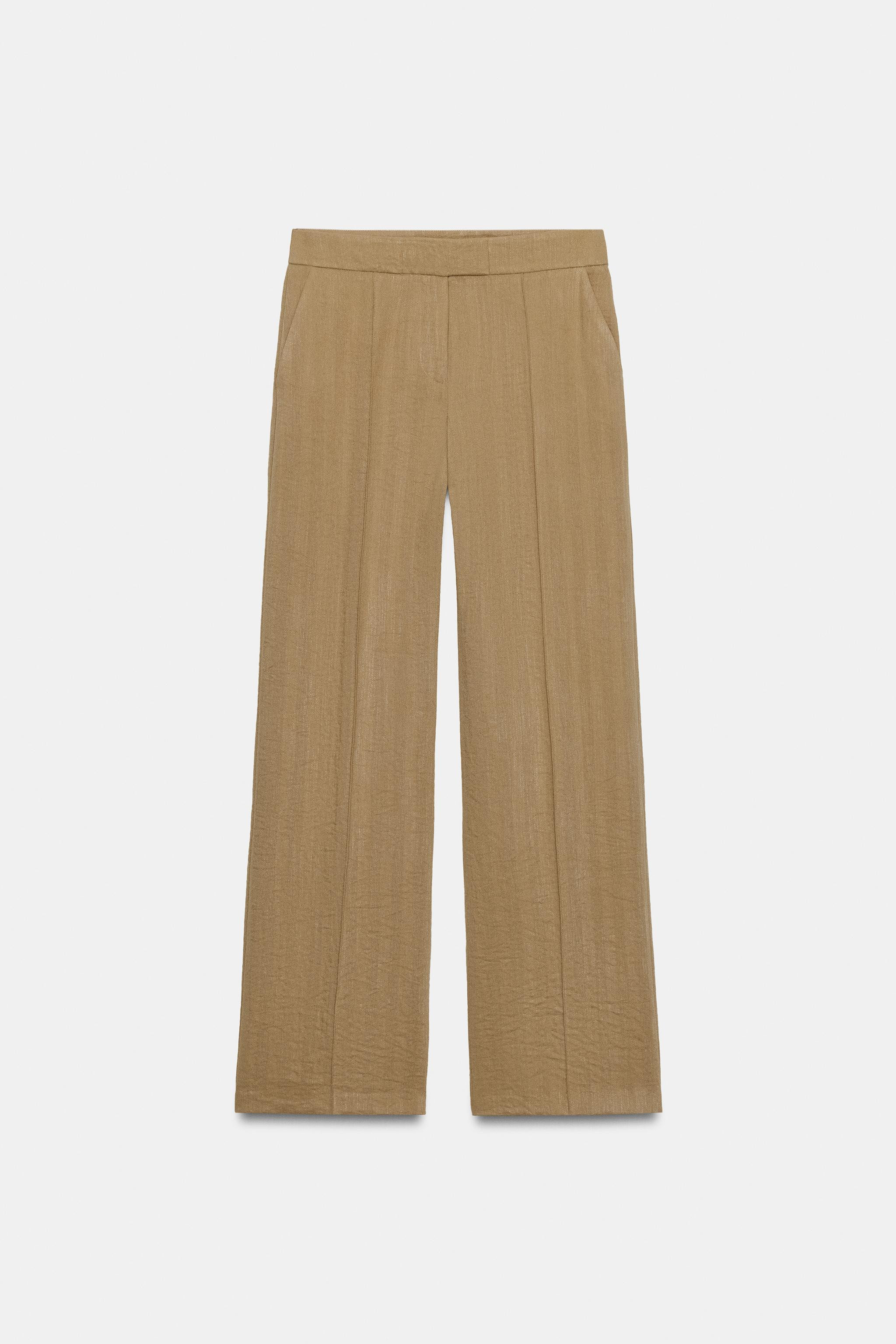 PIN TUCK STRAIGHT LEG PANTS | Zara Canada