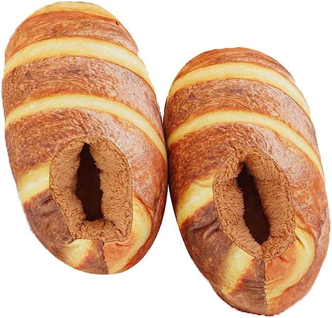 Simulation Bread Novelty Slippers Heel Cover Winter Warm Slippers for Women | Amazon (US)