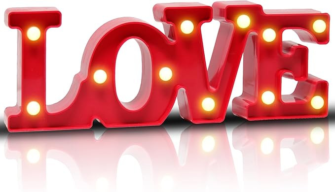 YiaMia Red Love Decor,Valentine Decor,Mothers Day Mom Gifts,Battery Powered Love Sign Night Light... | Amazon (US)