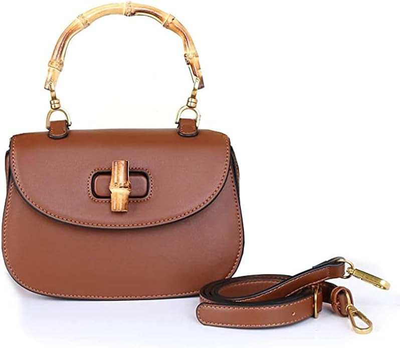 Crossbody Top Handle Handbag Crossbody Bag For Women Lightweight Leather Bamboo Top handle Crossb... | Amazon (US)