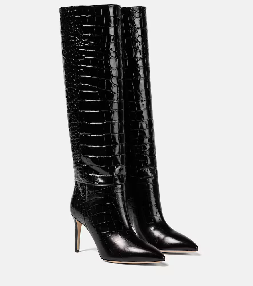 Paris Texas Croc-effect leather knee-high boots | Mytheresa (UK)