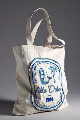 Graphic Beaded Canvas Tote Bag | Anthropologie (US)