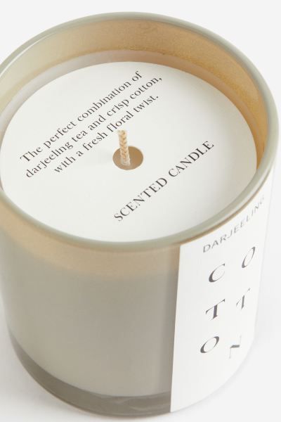 Scented Candle in Glass Holder - Beige/Darjeeling Cotton - Home All | H&M US | H&M (US + CA)