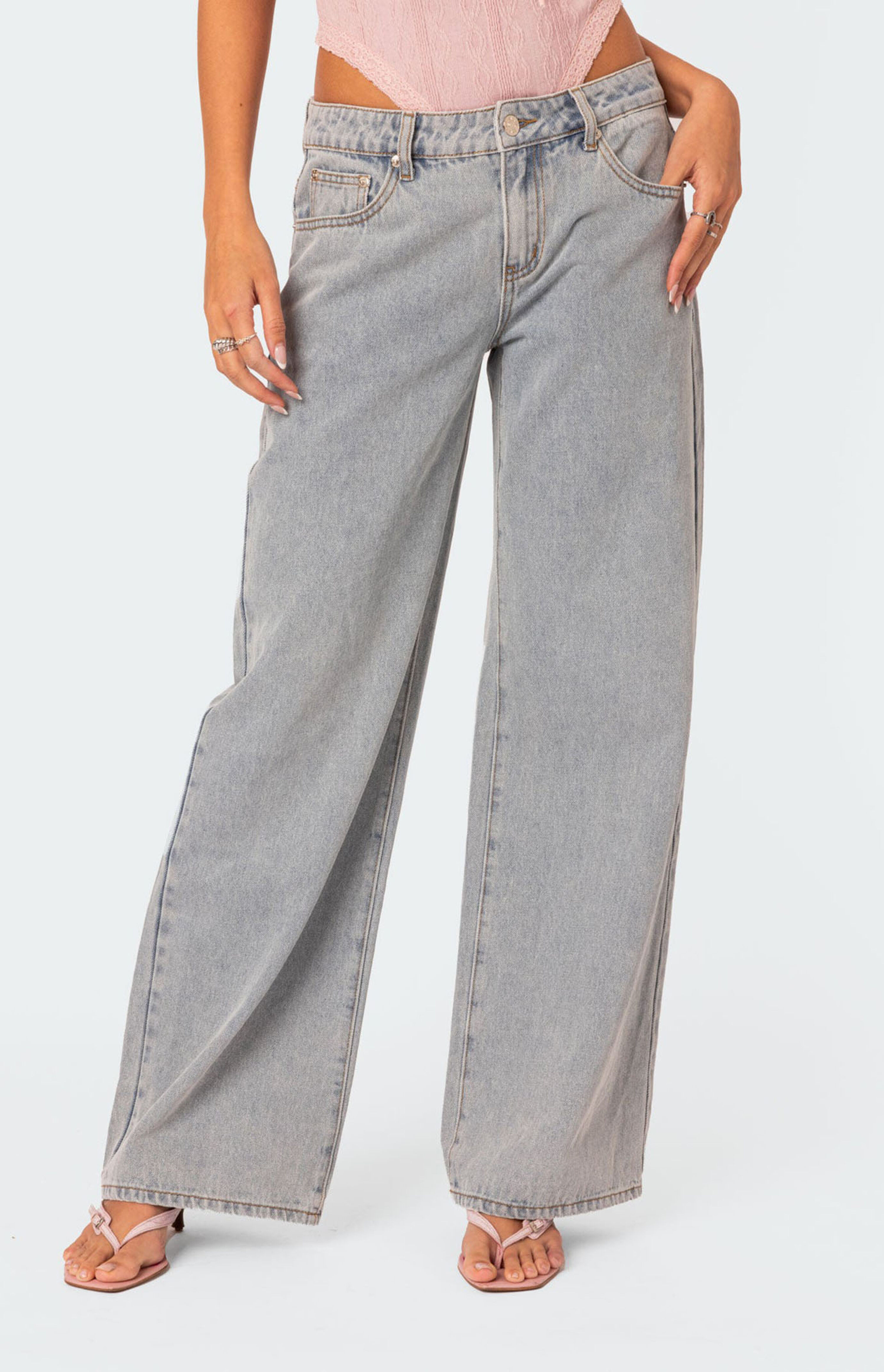 Edikted Bow Pocket Relaxed Jeans | PacSun
