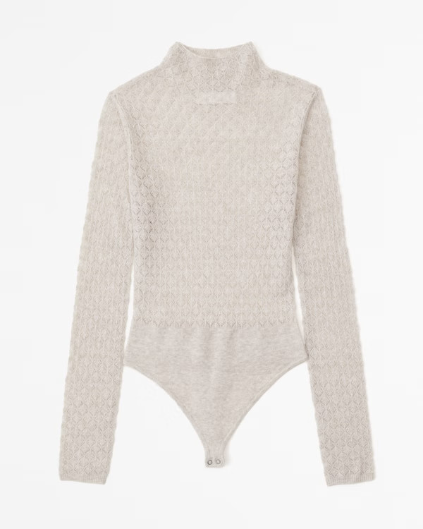Merino Wool-Blend Pointelle Bodysuit | Abercrombie & Fitch (US)