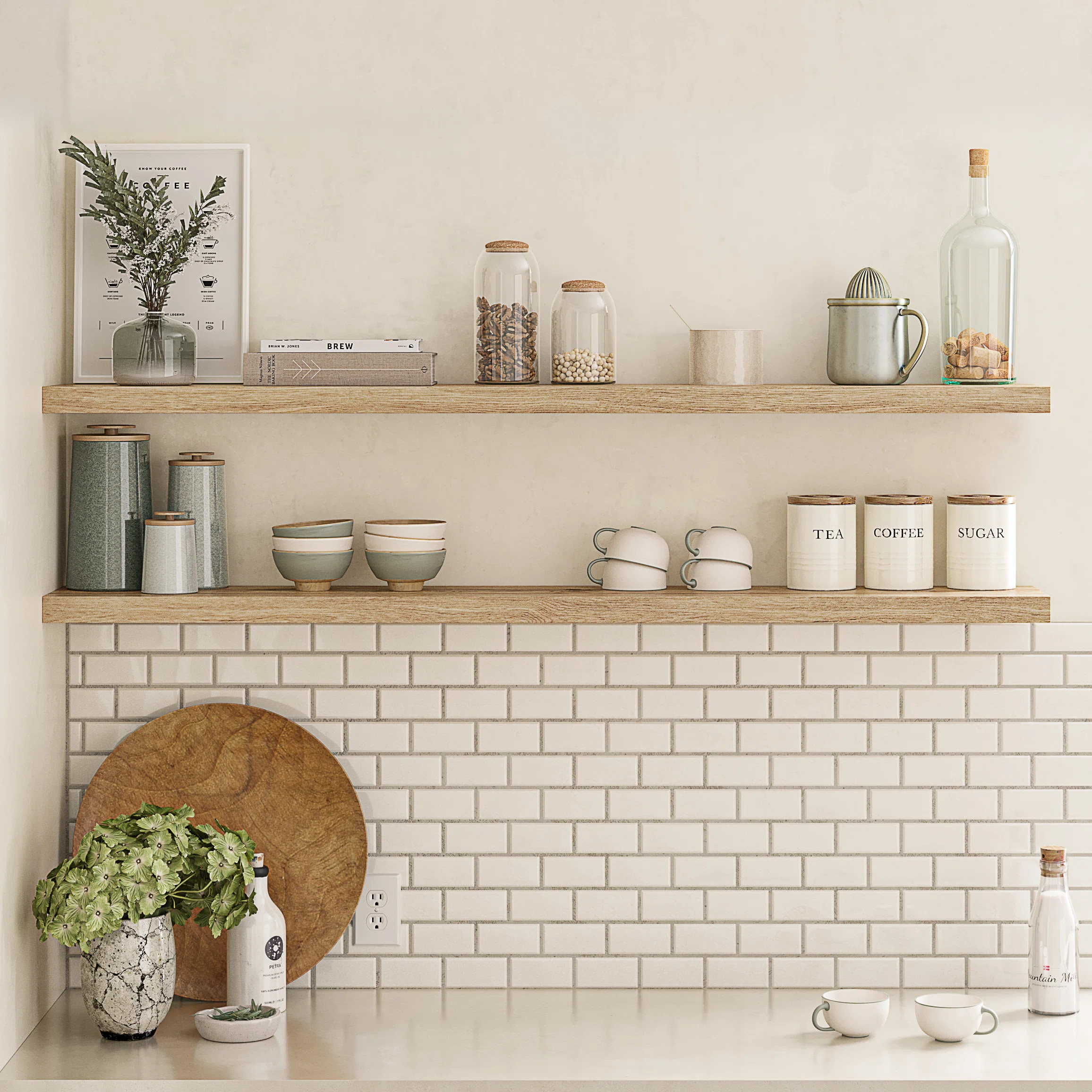 Ballucci Miami 60" W x 8" D Floating Shelves Set with Invisible Wall Mount Brackets & Reviews - W... | Wayfair North America