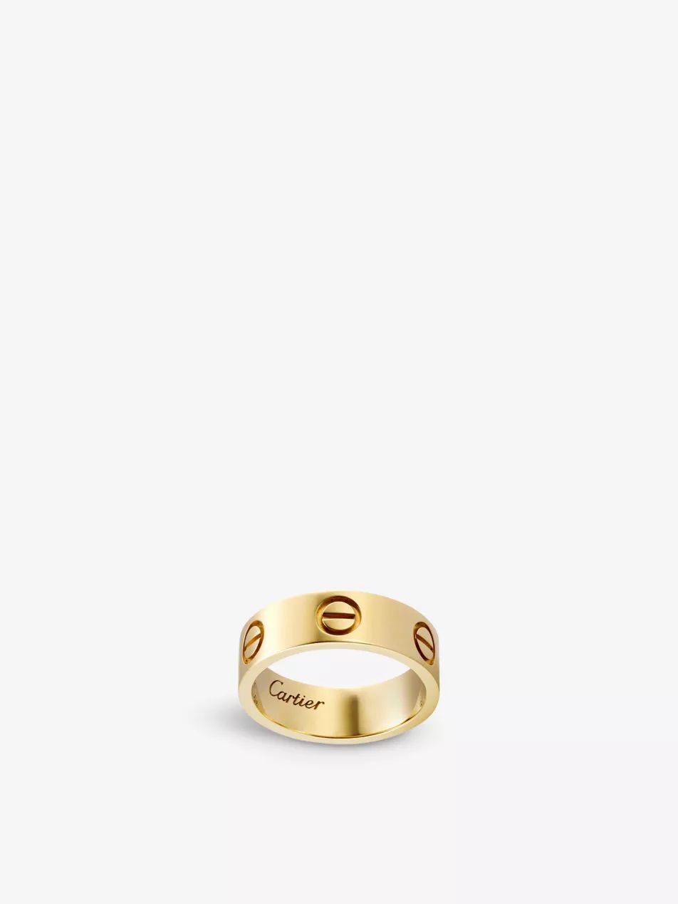 LOVE 18ct yellow-gold ring | Selfridges