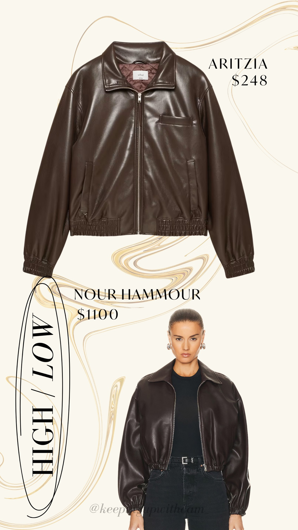 Leather bomber high and low 