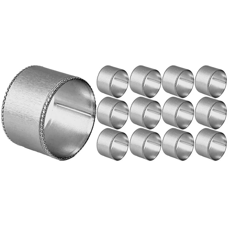 Set of 12 Iron Napkin Rings - Classic Durable Holders for Parties and Events (Silver) | Walmart (US)