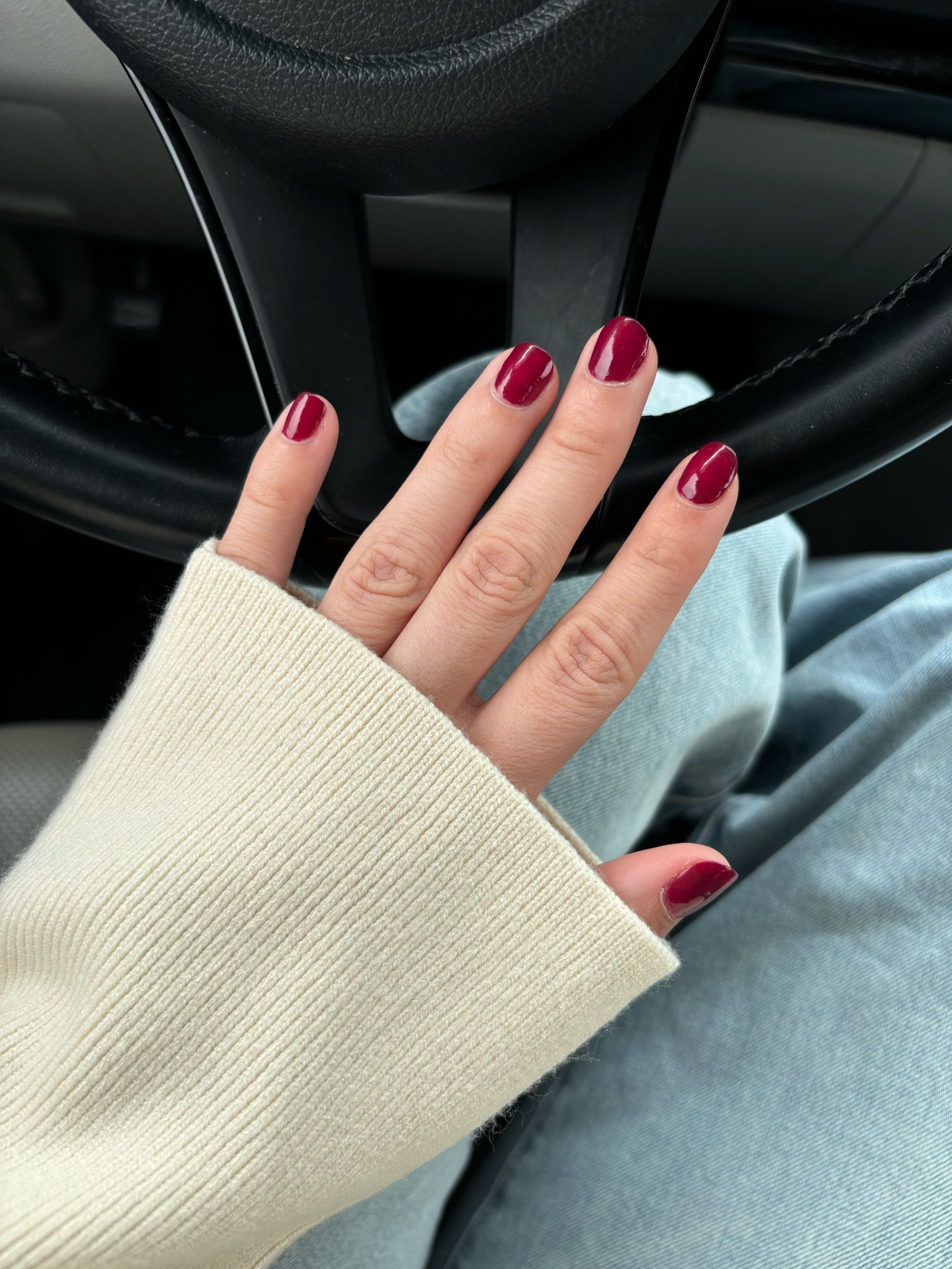 Loving this perfect burgundy color for fall! It’s called “mulberry” and a brand new quick dry shade!