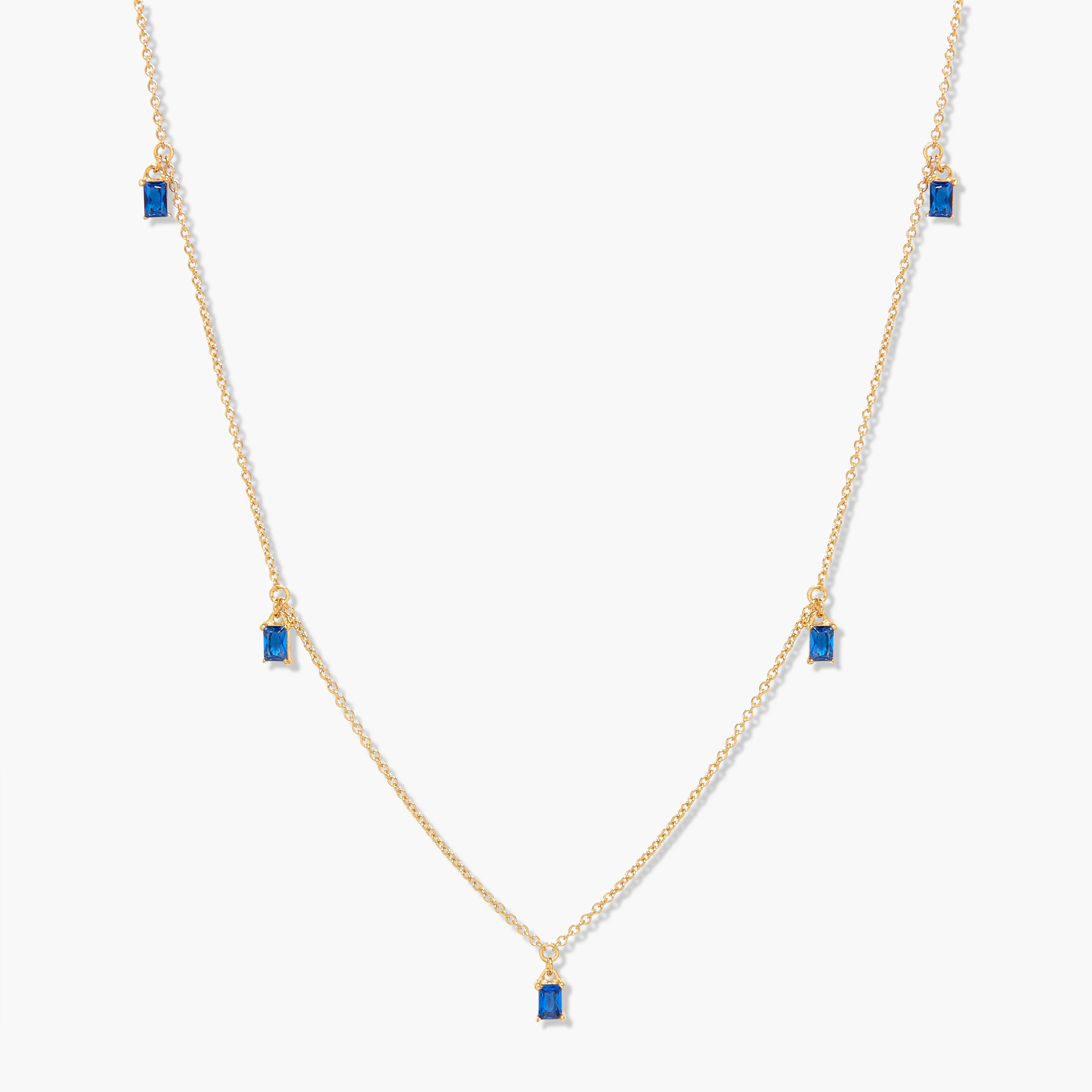 Jules Baguette Floating Birthstone Necklace | Brook and York