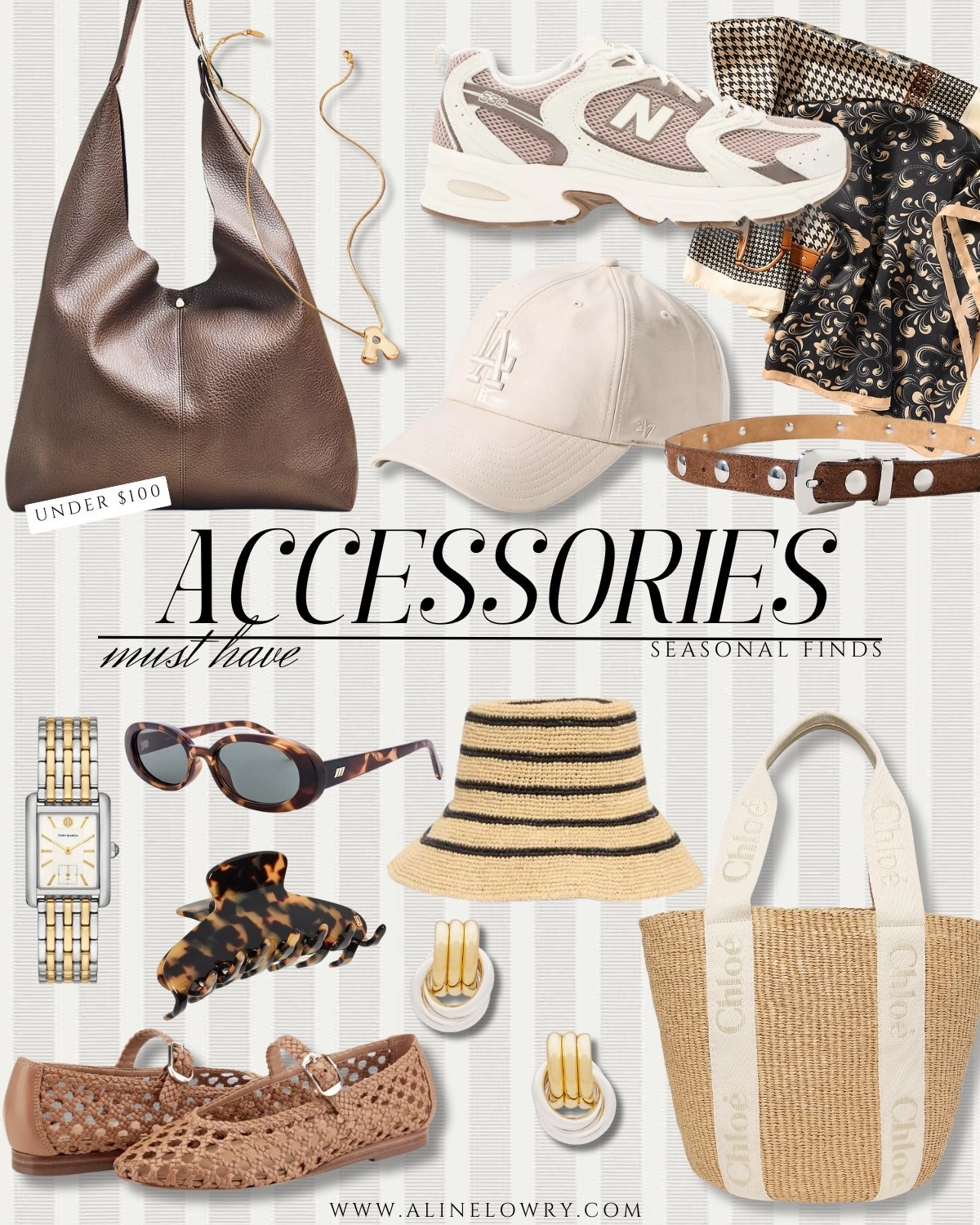Accessories must have - tote bags, hats, sneakers, necklaces, belts, scarves, watches, sunglasses, claw clips, Mary Jane flats, earrings, straw hats straw bags 

#LTKU #LTKSeasonal #LTKootd