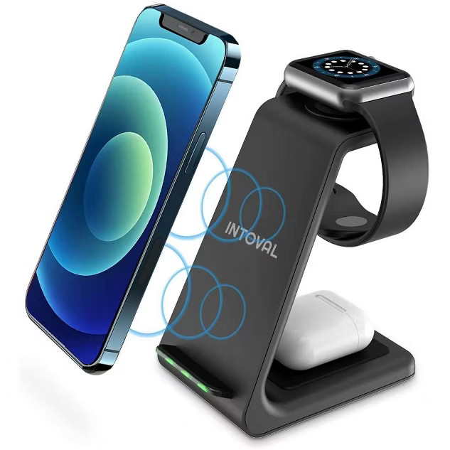 Intoval Wireless Charging Station, 3 in 1 Charger for Apple iPhone/iWatch/Airpods, Qi-Certified C... | Target