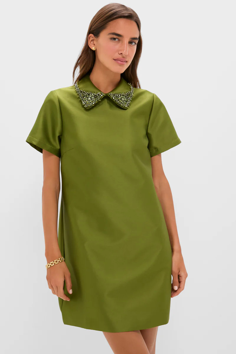 Green Embellished Aurelie Shift Dress | Tuckernuck (US)