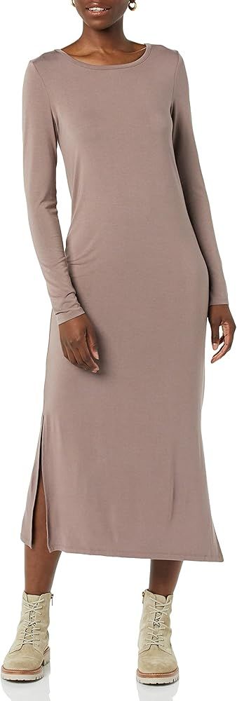 Daily Ritual Women's Jersey Long-Sleeve Crewneck Maxi Dress | Amazon (US)