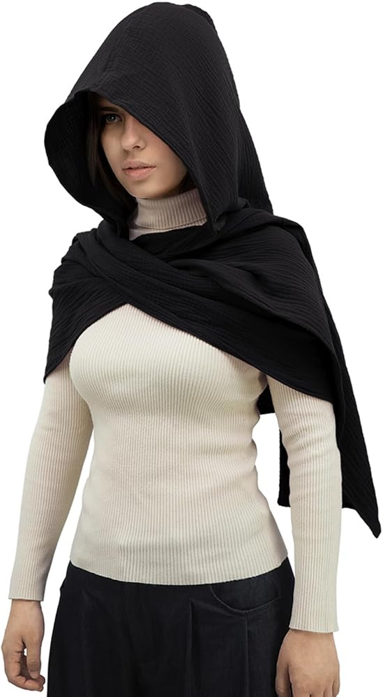 Women Men Fashion Shawl Scarf Cape | Multifunctional Hooded Cowl | Medieval Linen Cotton Cowl Hoo... | Amazon (US)