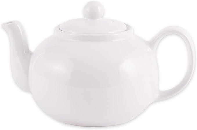RSVP International Stoneware Teapot Collection, Microwave and Dishwasher Safe, 42 oz, White | Amazon (US)