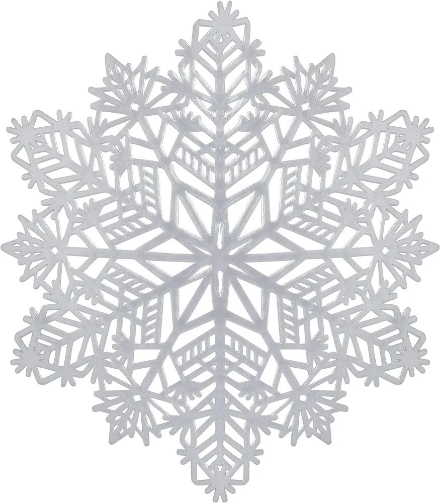Christmas Snowflake Place Mats Set of 4 Festive Silver Metallic Vinyl Table Mat Washable for Holi... | Amazon (US)