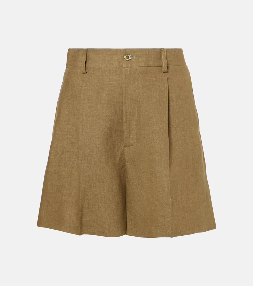 Ralph Lauren Collection Tracy pleated linen shorts | Mytheresa (US/CA)