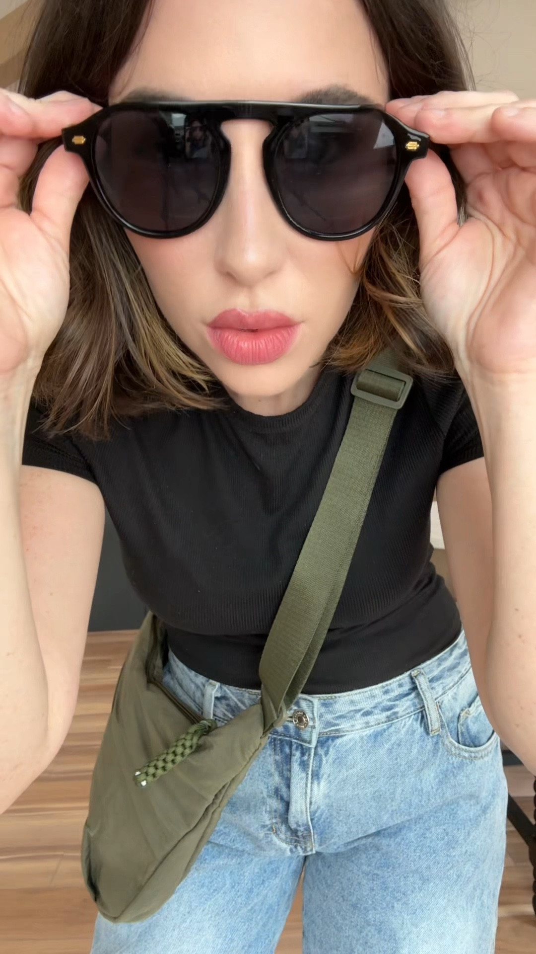 Fit check. Music deleted for LtK. Check it out on TikTok. 
#pacsun #walmart #amazon sling bag, wide leg jeans 

#LTKFindsUnder50 #LTKStyleTip #LTKOver40