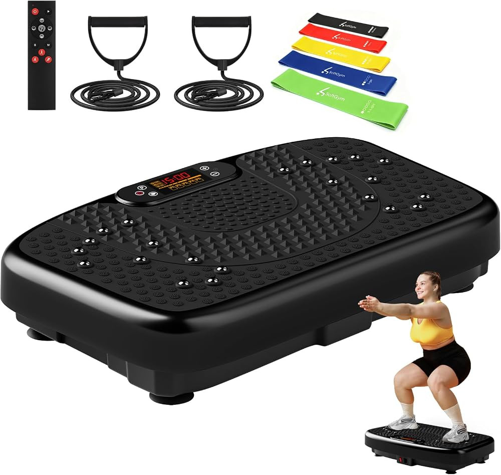 SoftGym Vibration Plate Exercise Machine for Lymphatic Drainage Weight Loss,120 Speed Levels Vibr... | Amazon (US)