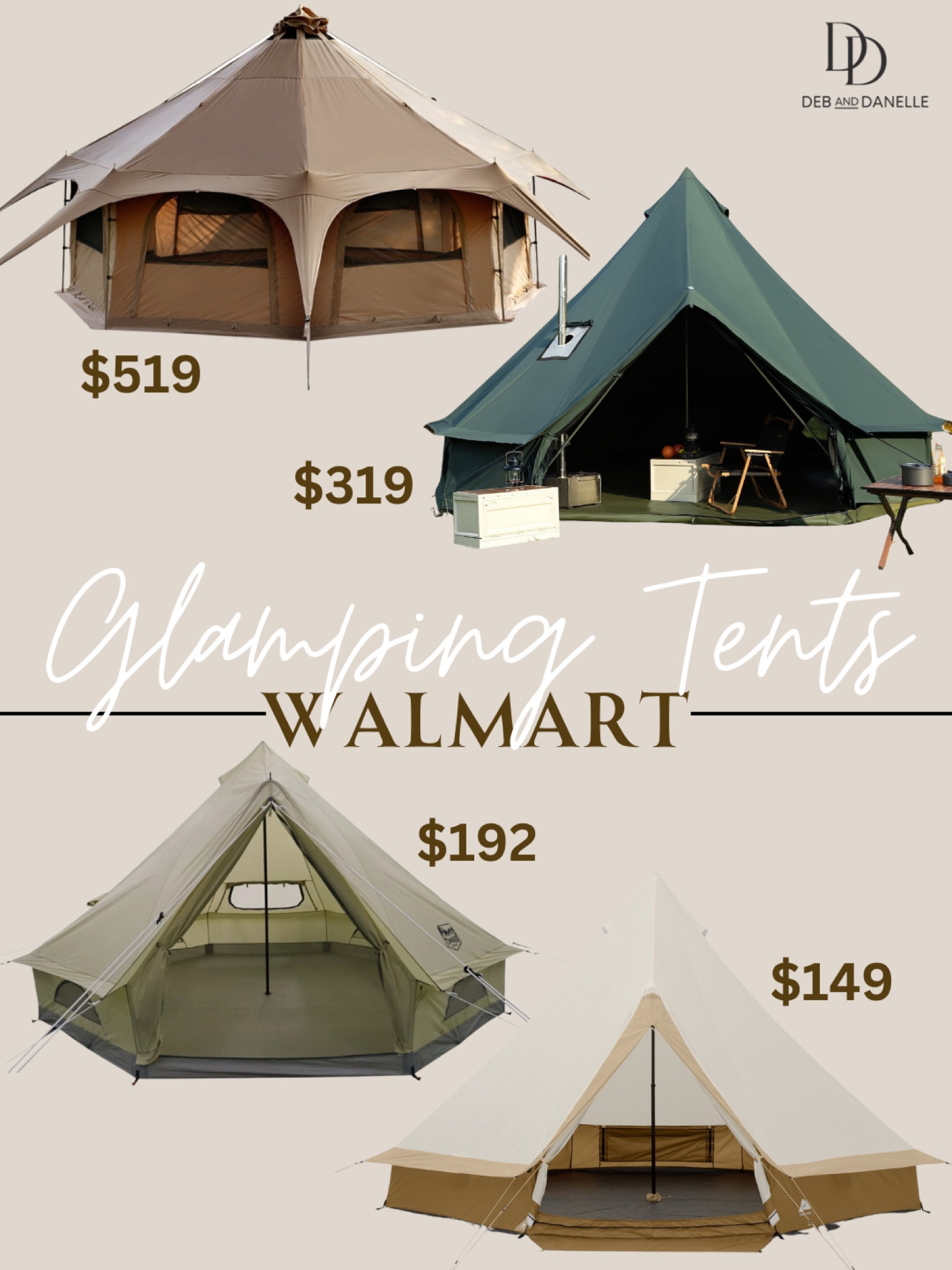 Walmart is killing it with their tent collection. If we are going to spend the weekend camping outdoors, it will be in a stunning yurt-styled tent like these options from Walmart. Some of these offer built-in string lights, a stove, or a removable floor. There are also a few different price points to choose from. 

#LTKSeasonal #LTKxWalmart #LTKTravel