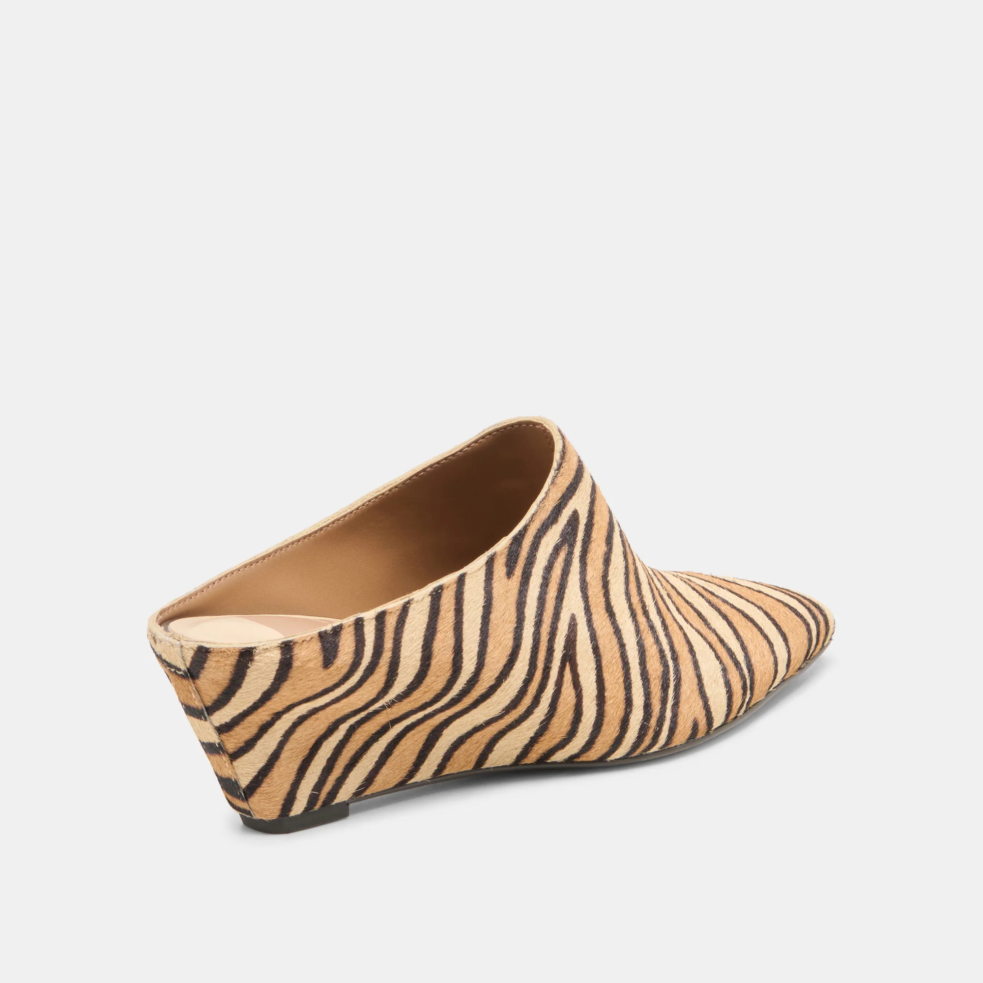 HILAH Tiger Calf Hair Closed-Toe Slip-On Wedge Mules | Dolce Vita | DolceVita.com