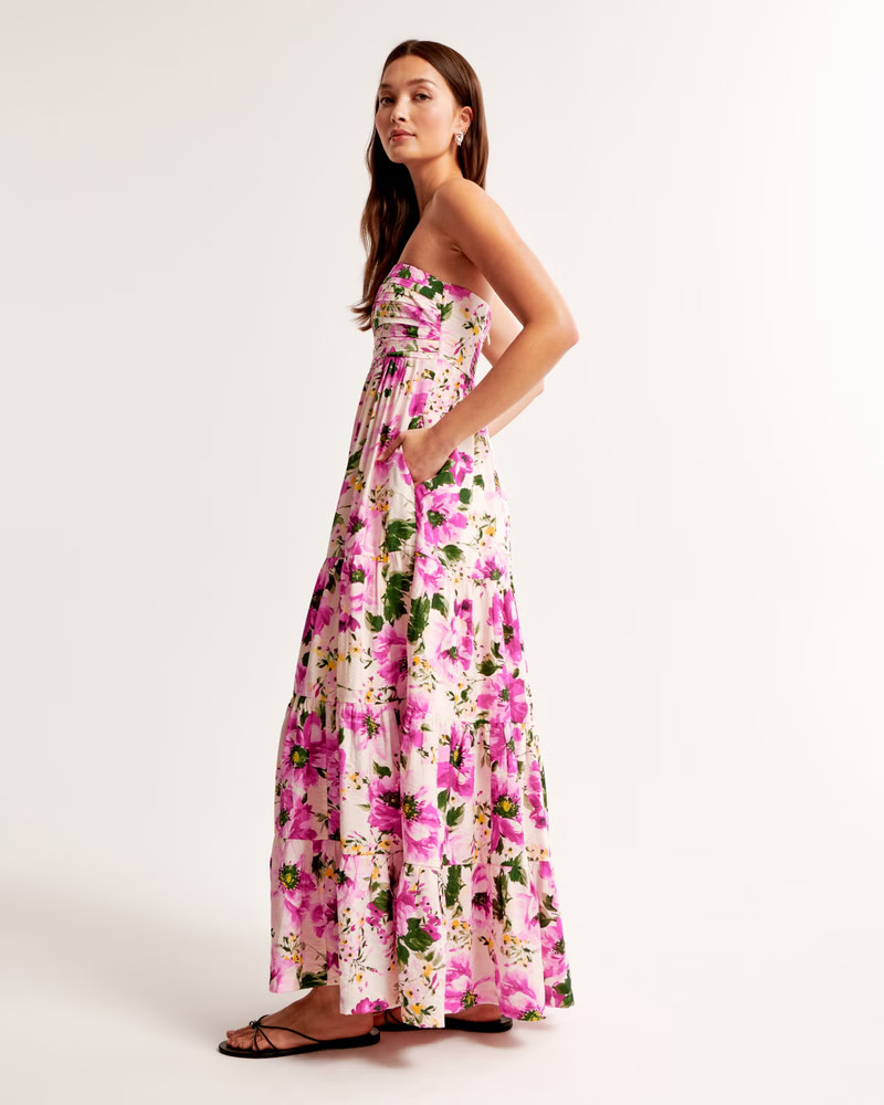 Women's The A&F Emerson Strapless Maxi Dress | Women's Dresses & Jumpsuits | Abercrombie.com | Abercrombie & Fitch (US)