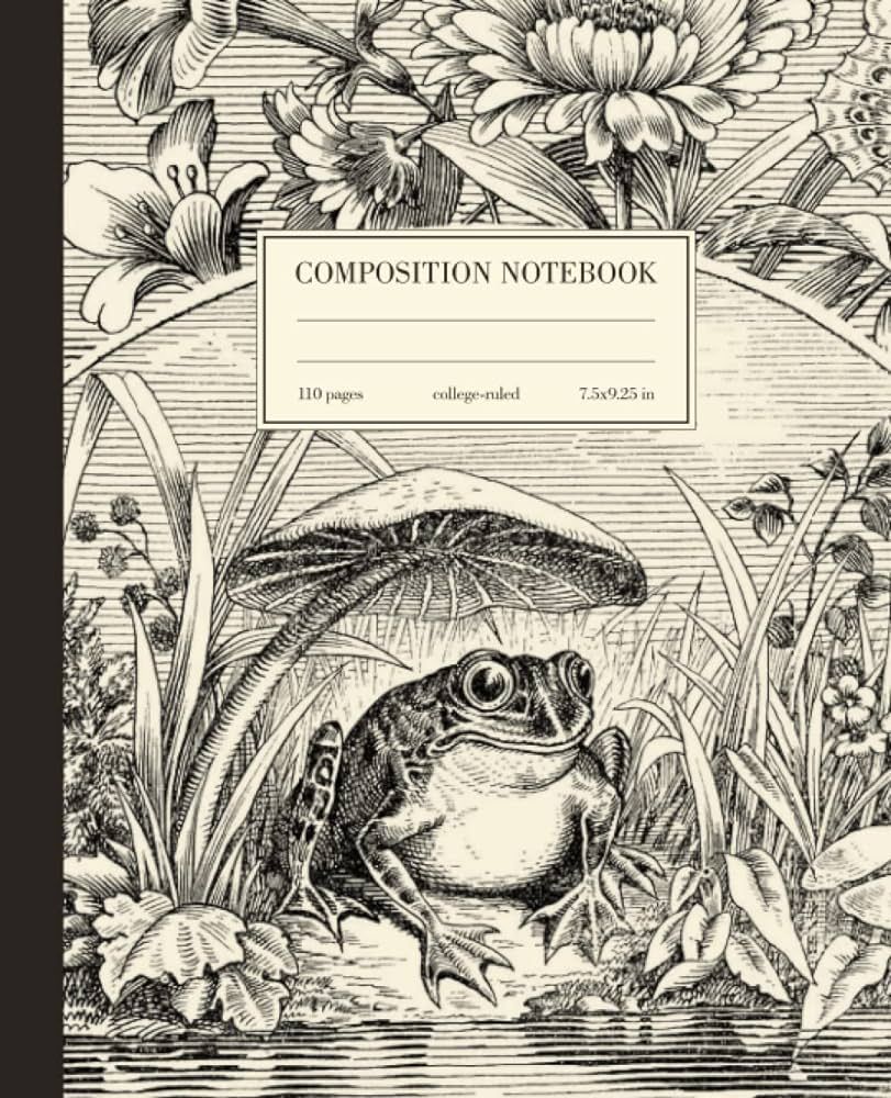 Composition Notebook College Ruled: Frog & Mushroom Vintage Illustration | Cute Cottagecore Aesth... | Amazon (US)