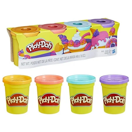 Play-Doh 4-Pack of Sweet Colors Modeling Compound, Blue, Pink, Orange, & Purple, Classroom Supplies, Preschool Crafts | Walmart (US)