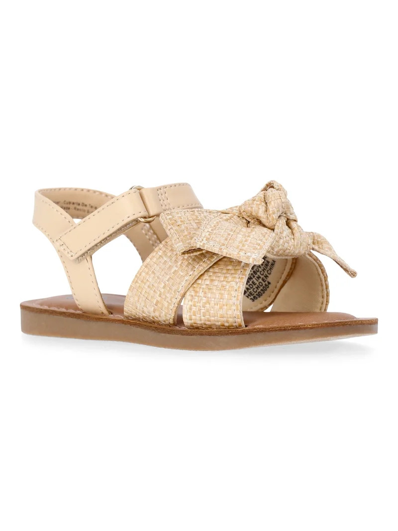 Wonder Nation Toddler Girls Bow Flat Sandals - Mommy and Me | Walmart (US)